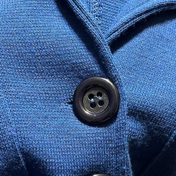 Moda Firenze Royal Blue Wool Button Front  Blazer Sweater Jacket S Italy Classic - Picture 4 of 9